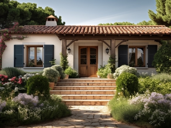 Stone build villas in Kefalonia